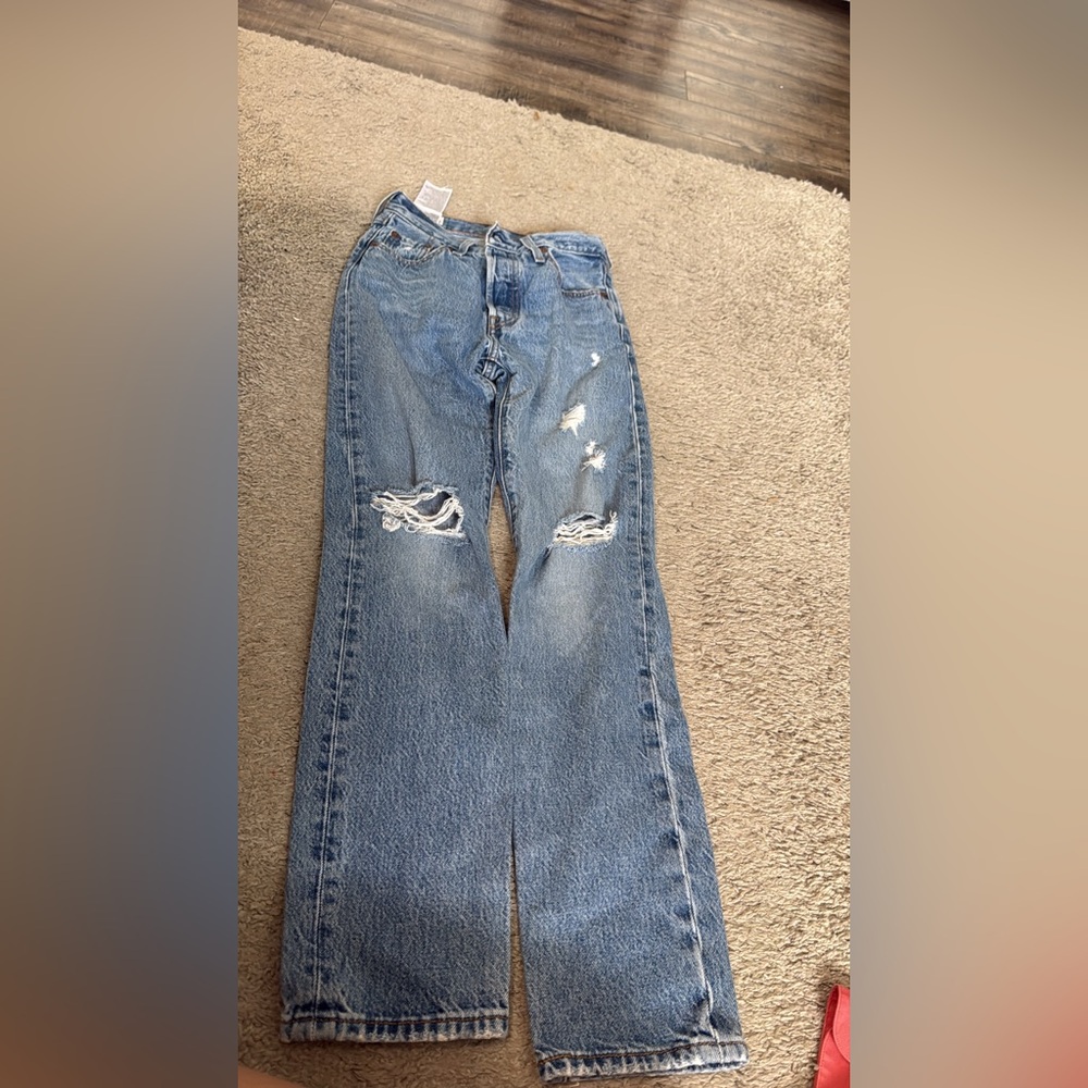 Levi's Blue Skinny Distressed Jeans